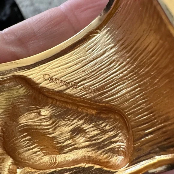 Catwalk John Gold-Tone Horse Head Cuff Bracelet – Heavy Statement Designer Piece - Picture 8 of 8